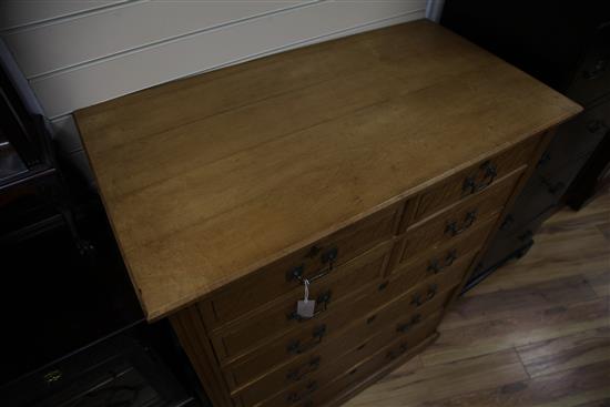 A late Victorian maple chest, W.3ft 6in. D.1ft 10in. H.4ft 6in.